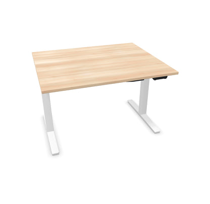 TALO.YOU Sitz-Steh-Schreibtisch mit Gaslift 1200x1000mm Tischplatte Akaziendekor - Gestell Weiss - 6039277