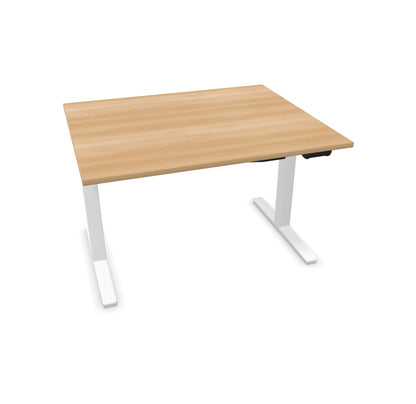 TALO.YOU Sitz-Steh-Schreibtisch mit Gaslift 1200x1000mm Tischplatte Buchendekor - Gestell Weiss - 6039278
