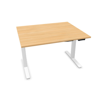 TALO.YOU Sitz-Steh-Schreibtisch mit Gaslift 1200x1000mm Tischplatte Eichendekor - Gestell Weiss - 6039279