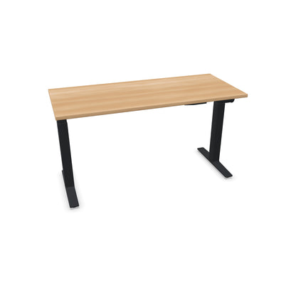 TALO.YOU Sitz-Steh-Schreibtisch mit Gaslift 1400x600mm Tischplatte Buchendekor - Gestell Schwarz - 6039284