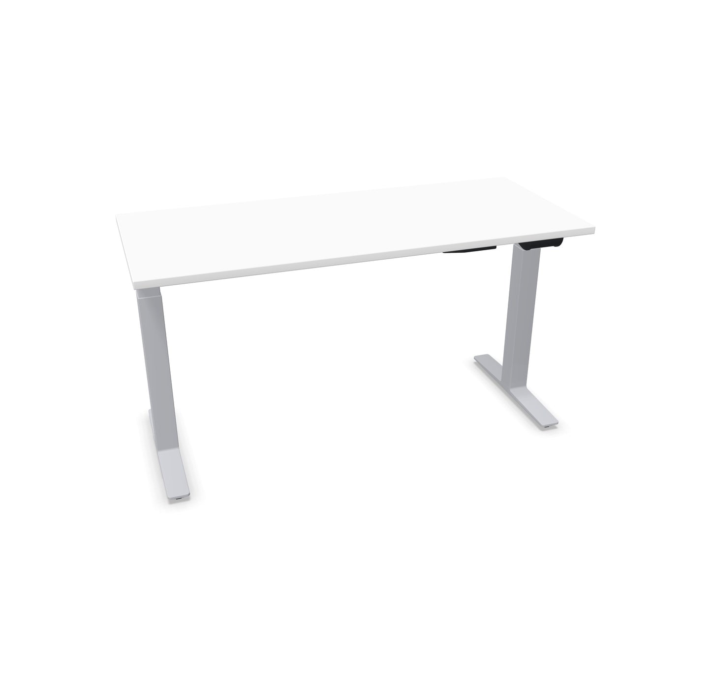 TALO.YOU Sitz-Steh-Schreibtisch mit Gaslift 1400x600mm Tischplatte Weiss - Gestell Silbergrau - 6039286