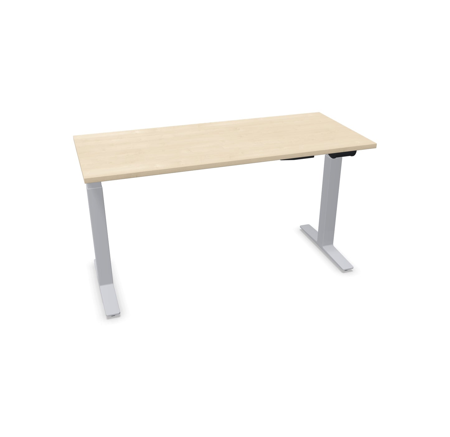 TALO.YOU Sitz-Steh-Schreibtisch mit Gaslift 1400x600mm Tischplatte Ahorndekor - Gestell Silbergrau - 6039288