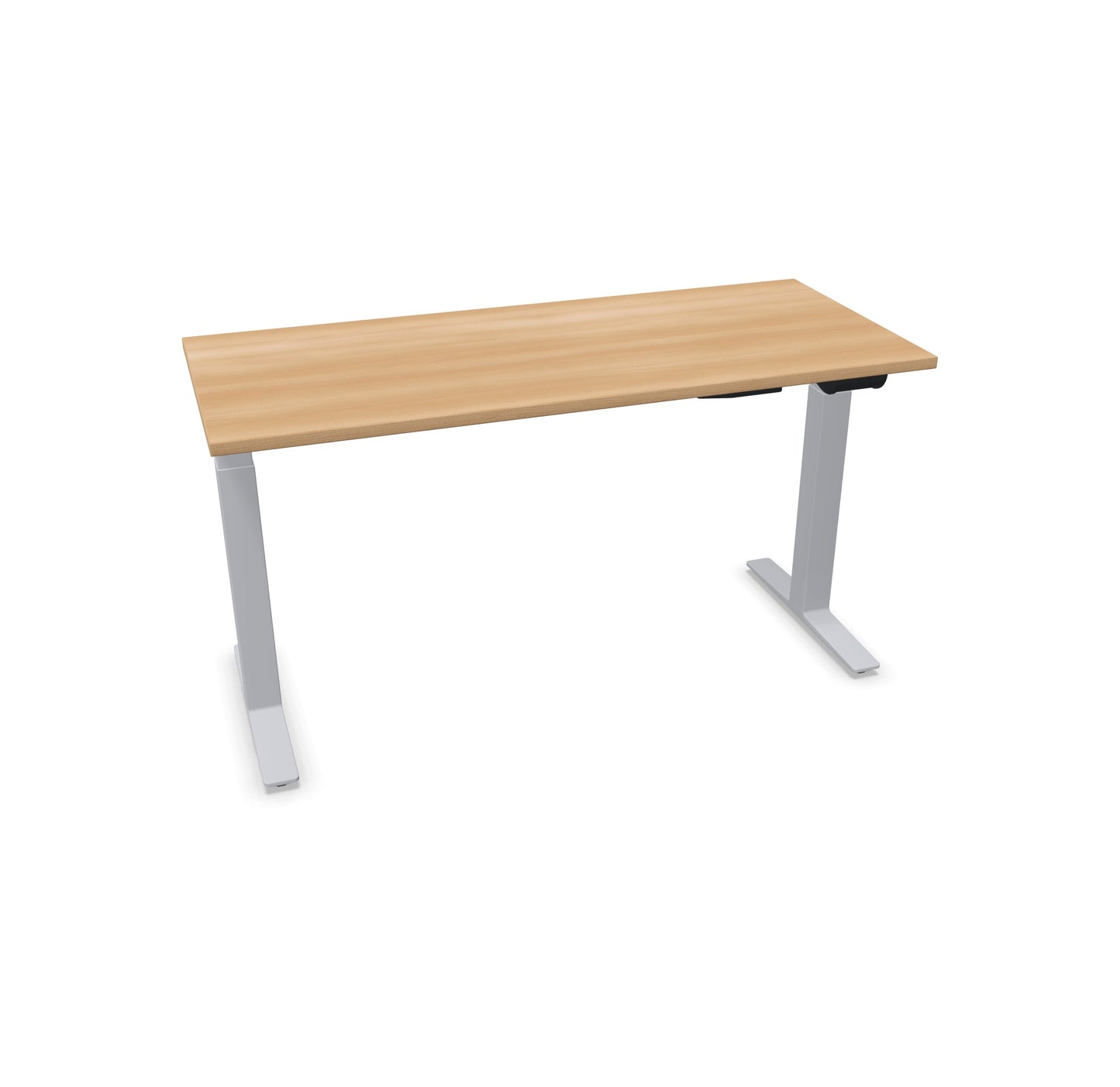TALO.YOU Sitz-Steh-Schreibtisch mit Gaslift 1400x600mm Tischplatte Buchendekor - Gestell Silbergrau - 6039290