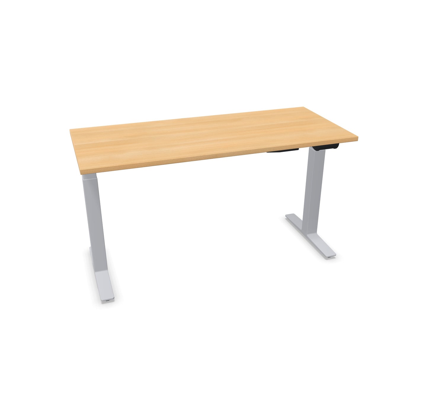TALO.YOU Sitz-Steh-Schreibtisch mit Gaslift 1400x600mm Tischplatte Eichendekor - Gestell Silbergrau - 6039291