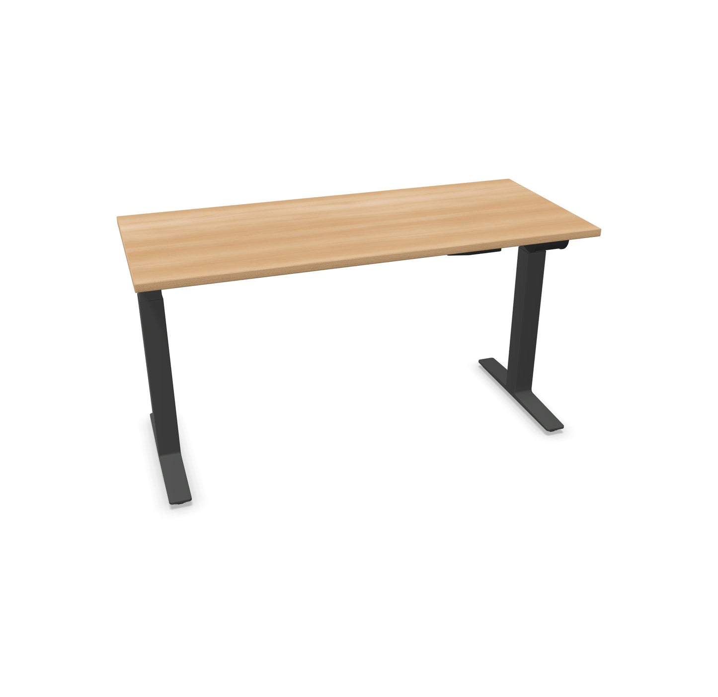 TALO.YOU Sitz-Steh-Schreibtisch mit Gaslift 1400x600mm Tischplatte Buchendekor - Gestell Anthrazit - 6039296