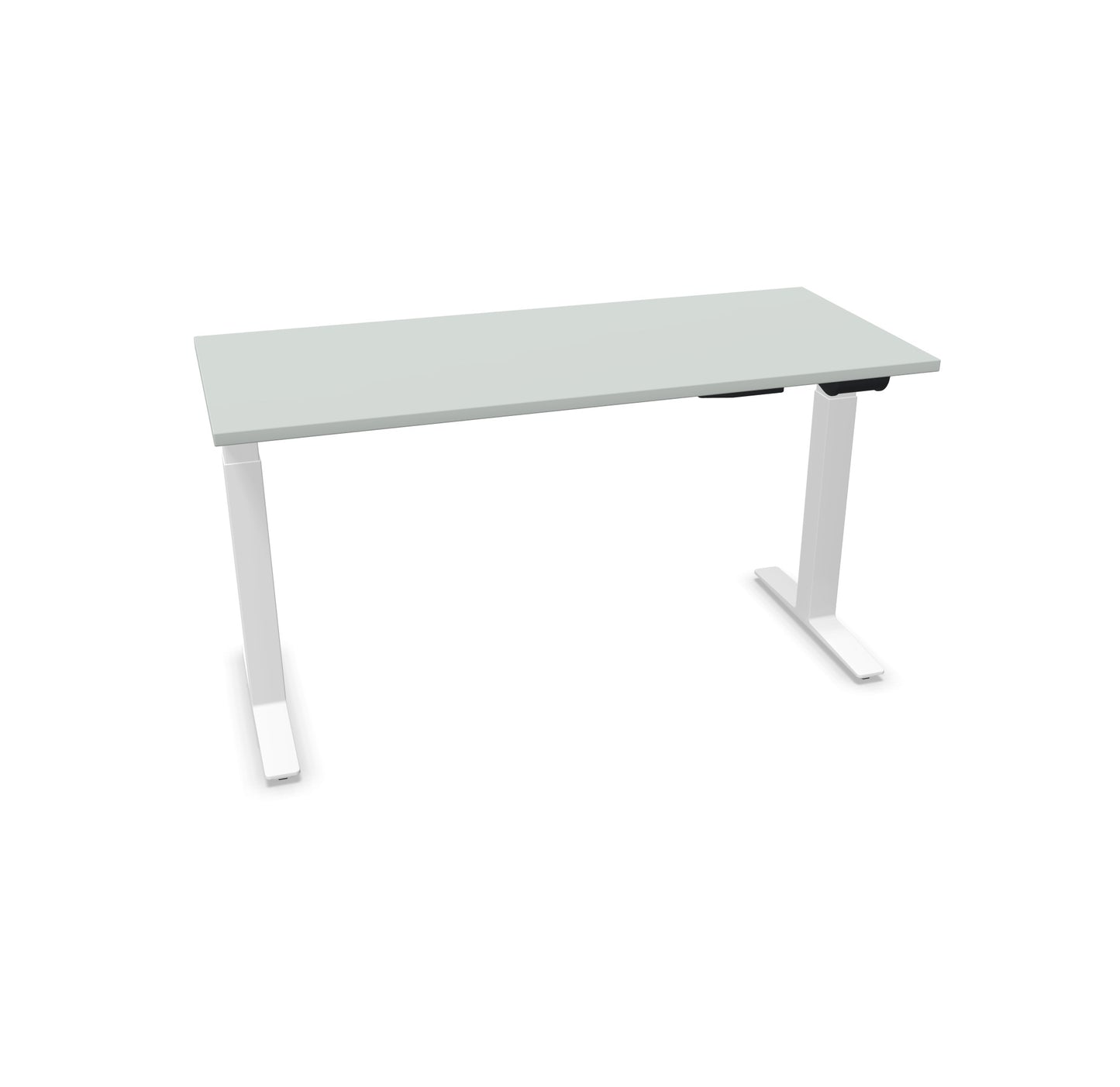 TALO.YOU Sitz-Steh-Schreibtisch mit Gaslift 1400x600mm Tischplatte Lichtgrau - Gestell Weiss - 6039299