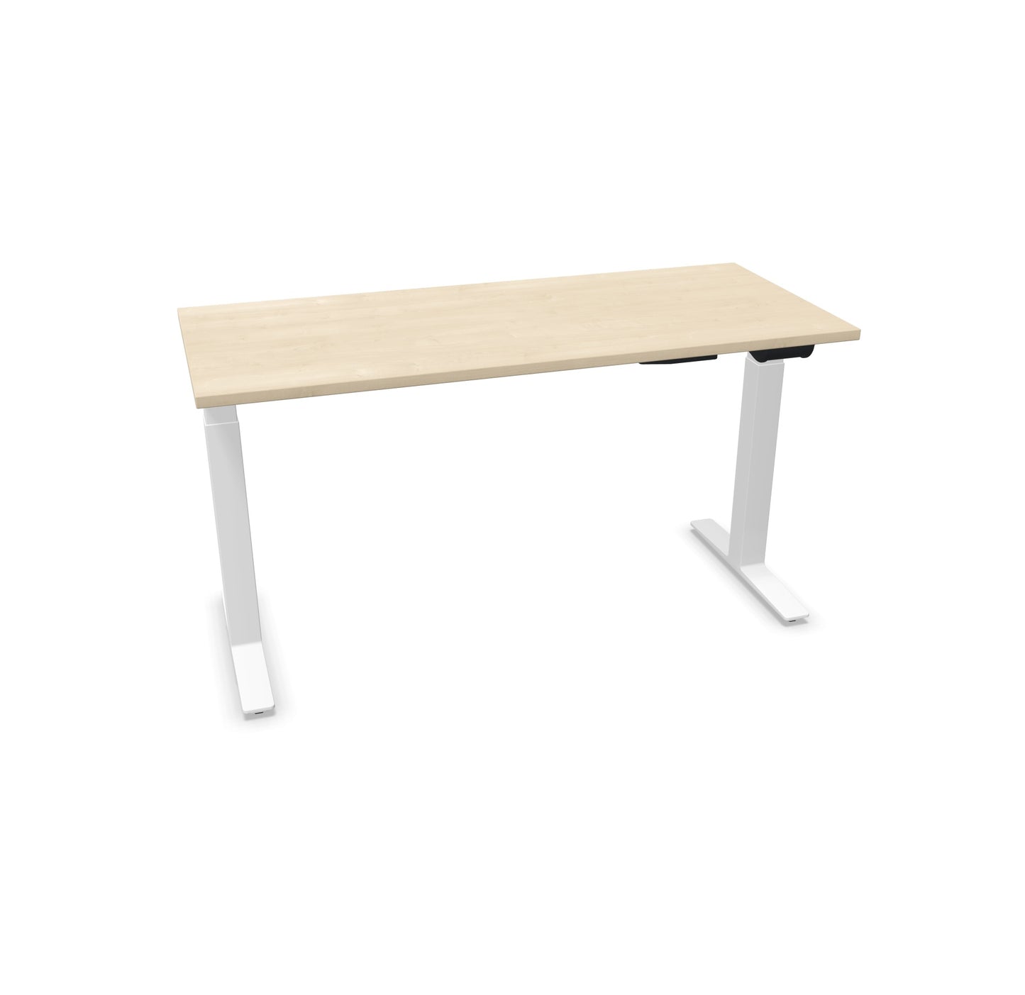 TALO.YOU Sitz-Steh-Schreibtisch mit Gaslift 1400x600mm Tischplatte Ahorndekor - Gestell Weiss - 6039300
