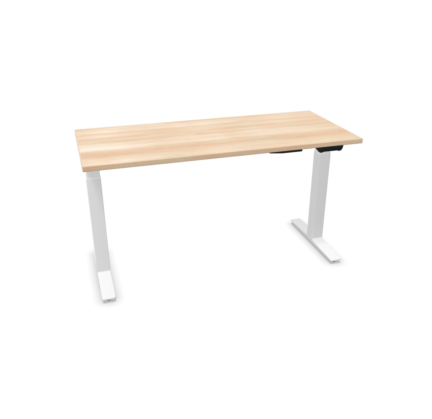 TALO.YOU Sitz-Steh-Schreibtisch mit Gaslift 1400x600mm Tischplatte Akaziendekor - Gestell Weiss - 6039301