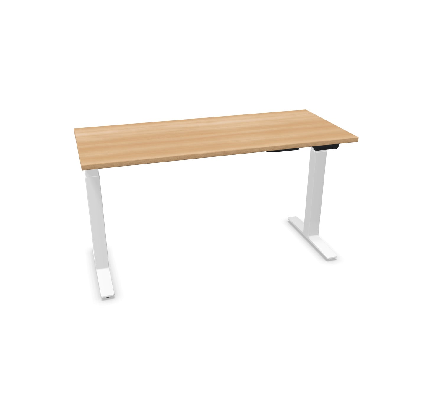 TALO.YOU Sitz-Steh-Schreibtisch mit Gaslift 1400x600mm Tischplatte Buchendekor - Gestell Weiss - 6039302