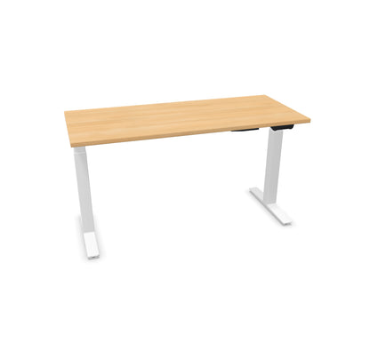 TALO.YOU Sitz-Steh-Schreibtisch mit Gaslift 1400x600mm Tischplatte Eichendekor - Gestell Weiss - 6039303