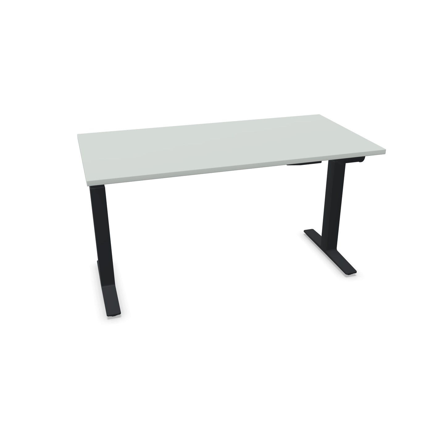 TALO.YOU Sitz-Steh-Schreibtisch mit Gaslift 1400x700mm Tischplatte Lichtgrau - Gestell Schwarz - 6039305