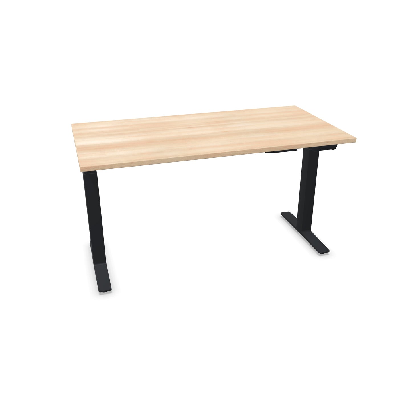 TALO.YOU Sitz-Steh-Schreibtisch mit Gaslift 1400x700mm Tischplatte Akaziendekor - Gestell Schwarz - 6039307
