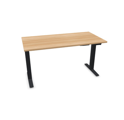 TALO.YOU Sitz-Steh-Schreibtisch mit Gaslift 1400x700mm Tischplatte Buchendekor - Gestell Schwarz - 6039308