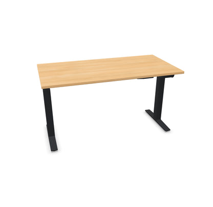 TALO.YOU Sitz-Steh-Schreibtisch mit Gaslift 1400x700mm Tischplatte Eichendekor - Gestell Schwarz - 6039309
