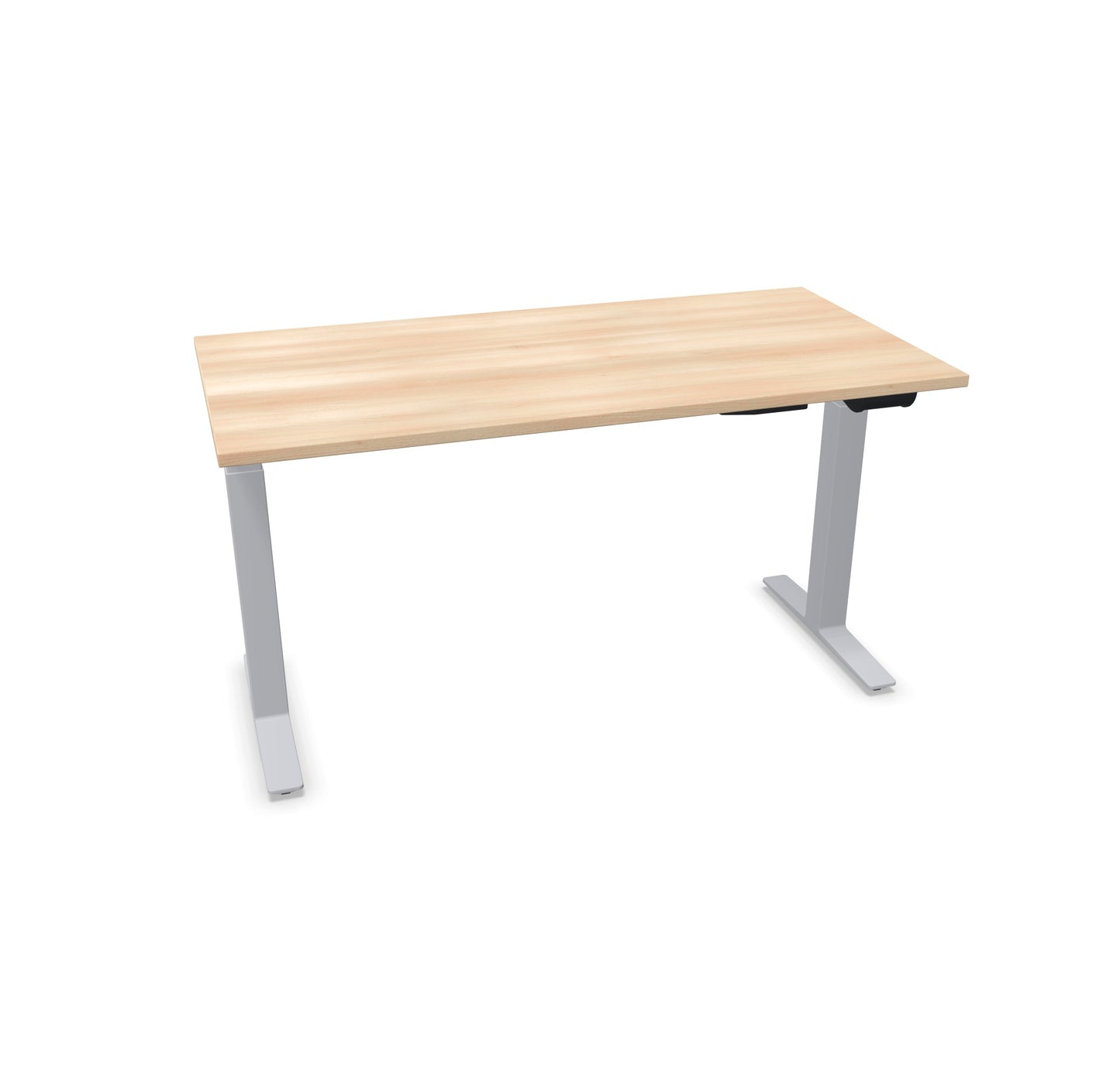 TALO.YOU Sitz-Steh-Schreibtisch mit Gaslift 1400x700mm Tischplatte Akaziendekor - Gestell Silbergrau - 6039313