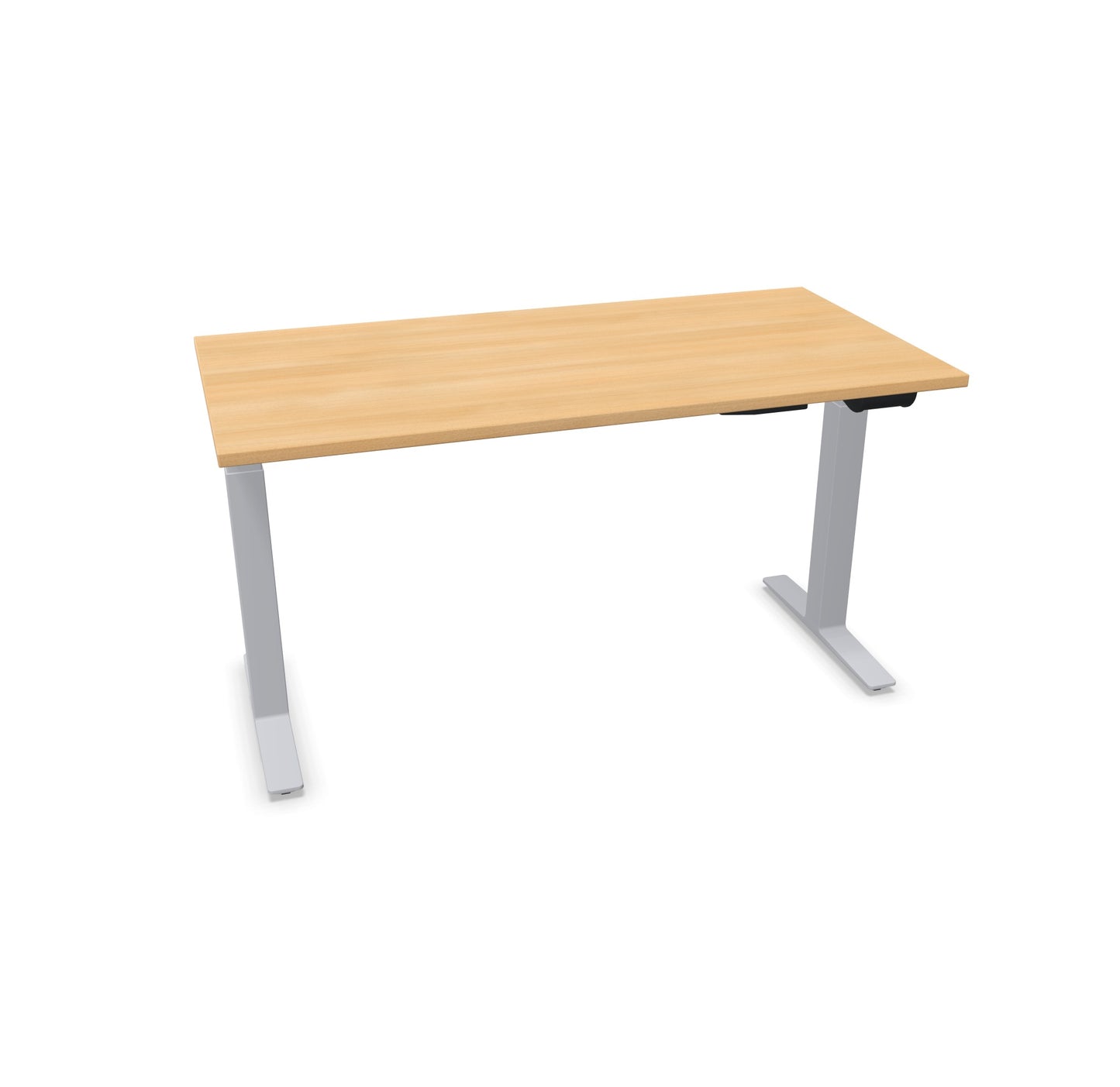 TALO.YOU Sitz-Steh-Schreibtisch mit Gaslift 1400x700mm Tischplatte Eichendekor - Gestell Silbergrau - 6039315