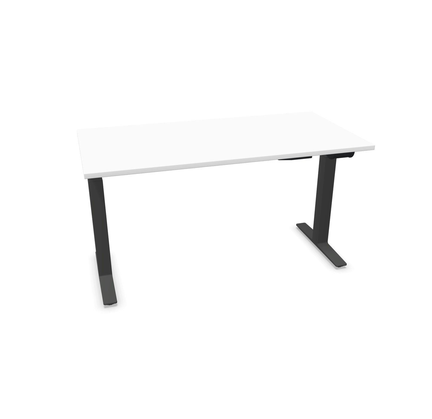 TALO.YOU Sitz-Steh-Schreibtisch mit Gaslift 1400x700mm Tischplatte Weiss - Gestell Anthrazit - 6039316