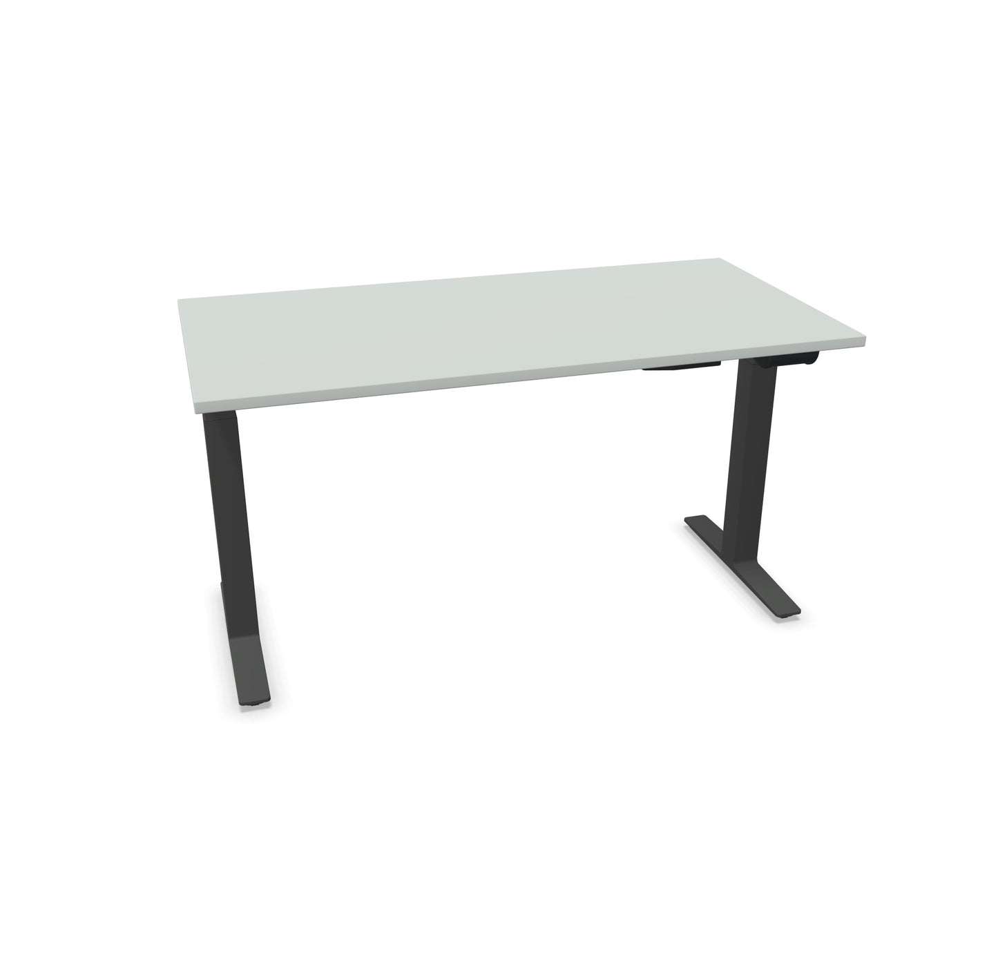TALO.YOU Sitz-Steh-Schreibtisch mit Gaslift 1400x700mm Tischplatte Lichtgrau - Gestell Anthrazit - 6039317