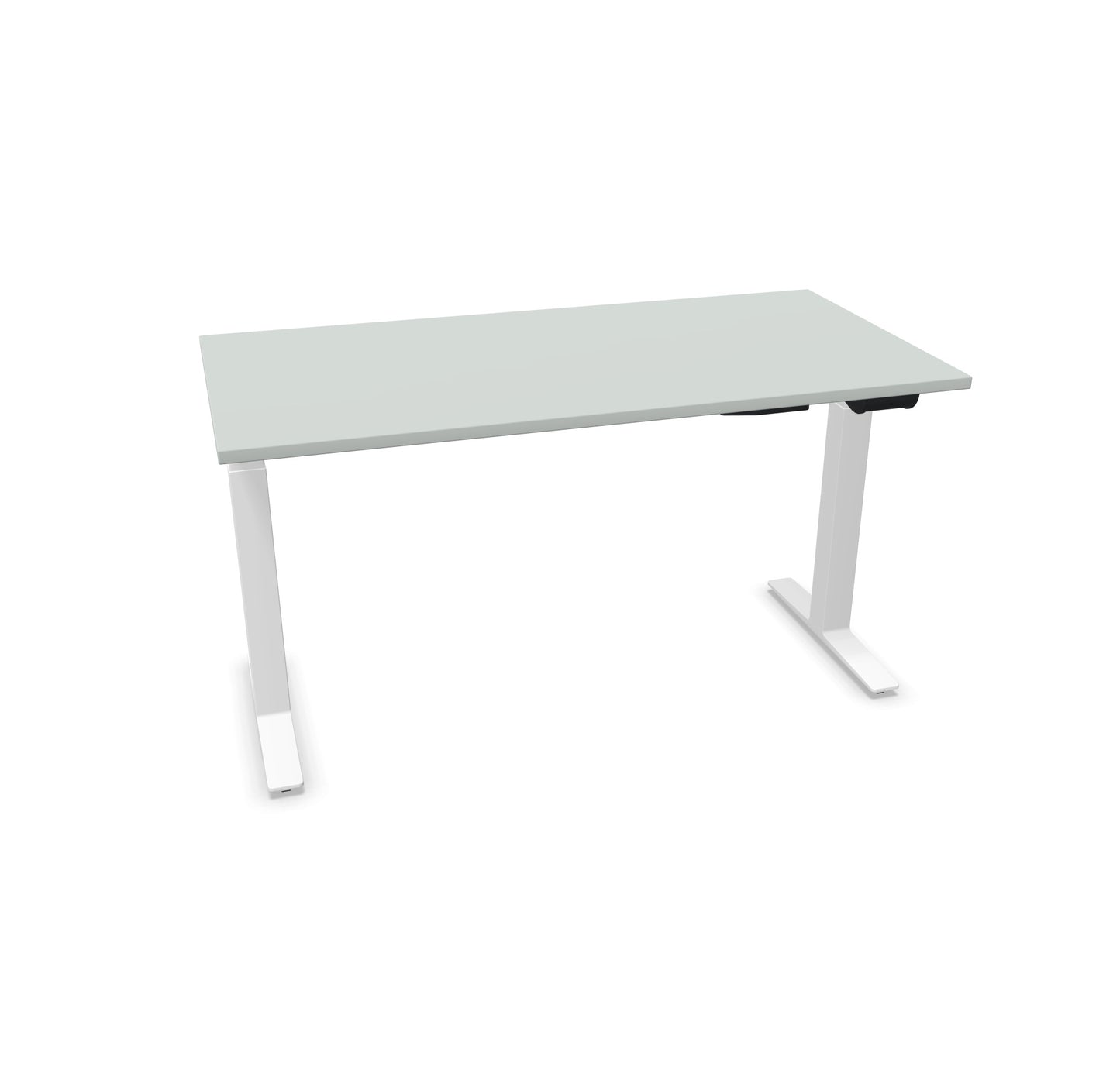 TALO.YOU Sitz-Steh-Schreibtisch mit Gaslift 1400x700mm Tischplatte Lichtgrau - Gestell Weiss - 6039323