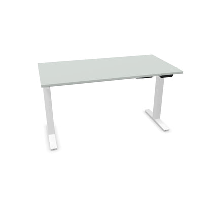 TALO.YOU Sitz-Steh-Schreibtisch mit Gaslift 1400x700mm Tischplatte Lichtgrau - Gestell Weiss - 6039323