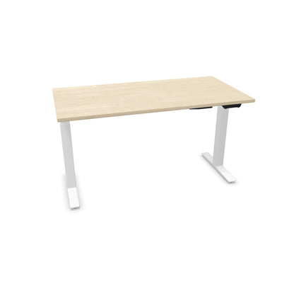 TALO.YOU Sitz-Steh-Schreibtisch mit Gaslift 1400x700mm Tischplatte Ahorndekor - Gestell Weiss - 6039324