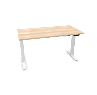 TALO.YOU Sitz-Steh-Schreibtisch mit Gaslift 1400x700mm Tischplatte Akaziendekor - Gestell Weiss - 6039325