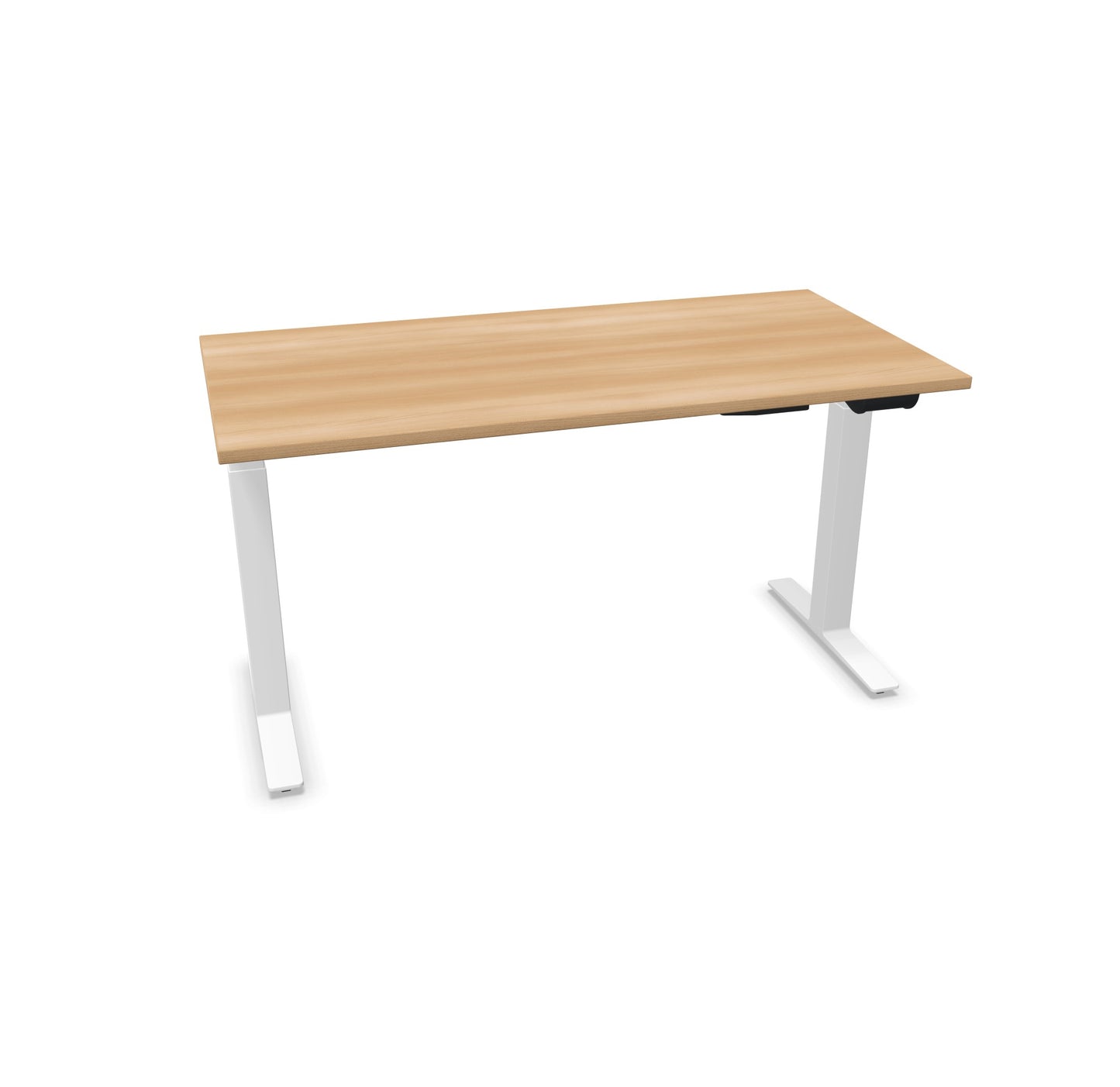 TALO.YOU Sitz-Steh-Schreibtisch mit Gaslift 1400x700mm Tischplatte Buchendekor - Gestell Weiss - 6039326