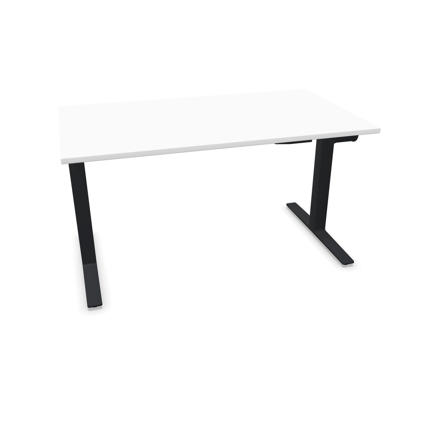 TALO.YOU Sitz-Steh-Schreibtisch mit Gaslift 1400x800mm Tischplatte Weiss - Gestell Schwarz - 6039328