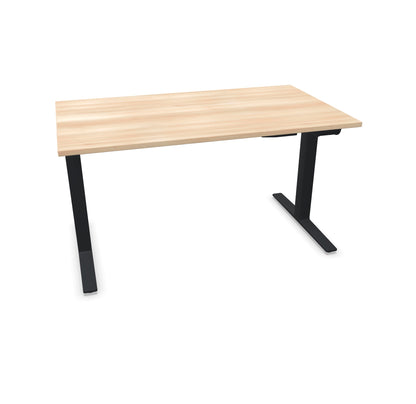 TALO.YOU Sitz-Steh-Schreibtisch mit Gaslift 1400x800mm Tischplatte Akaziendekor - Gestell Schwarz - 6039331