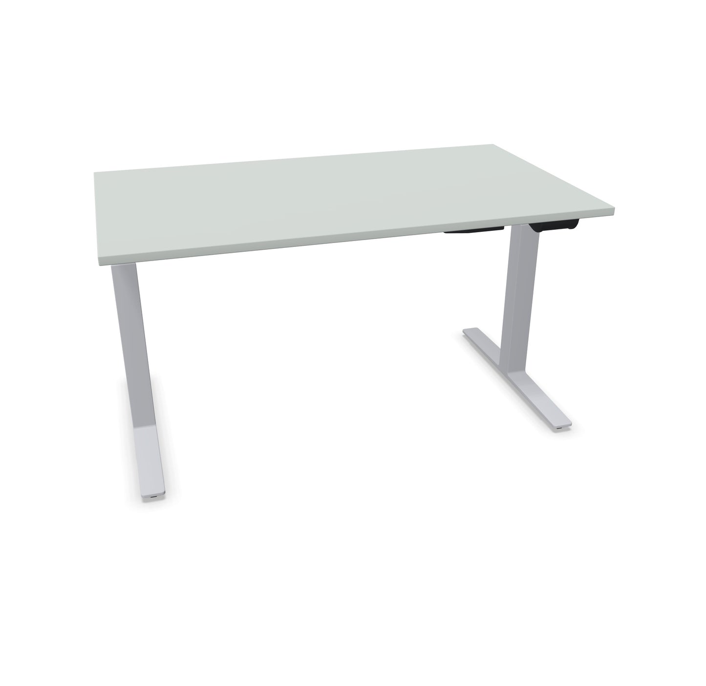 TALO.YOU Sitz-Steh-Schreibtisch mit Gaslift 1400x800mm Tischplatte Lichtgrau - Gestell Silbergrau - 6039335