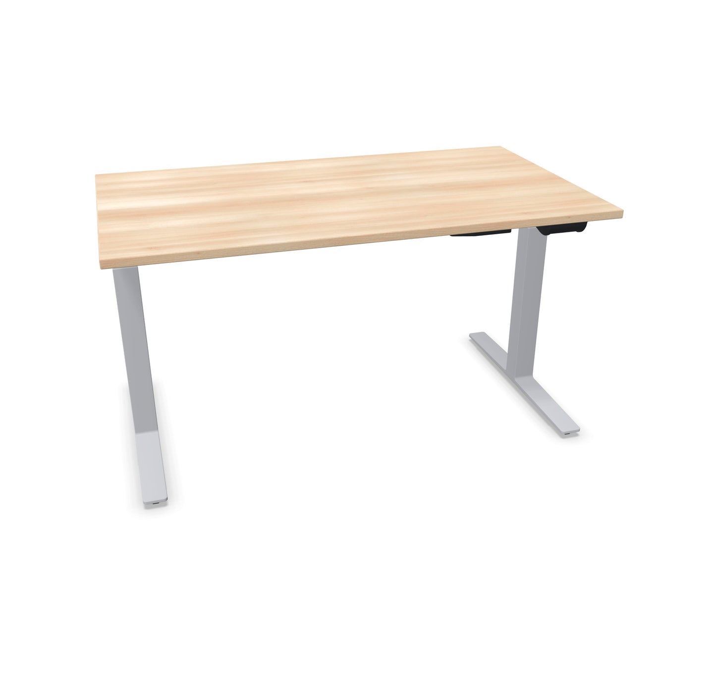 TALO.YOU Sitz-Steh-Schreibtisch mit Gaslift 1400x800mm Tischplatte Akaziendekor - Gestell Silbergrau - 6039337