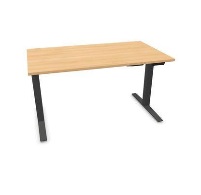 TALO.YOU Sitz-Steh-Schreibtisch mit Gaslift 1400x800mm Tischplatte Eichendekor - Gestell Anthrazit - 6039345