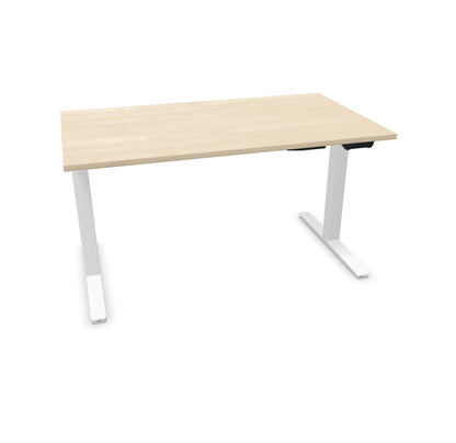 TALO.YOU Sitz-Steh-Schreibtisch mit Gaslift 1400x800mm Tischplatte Ahorndekor - Gestell Weiss - 6039348