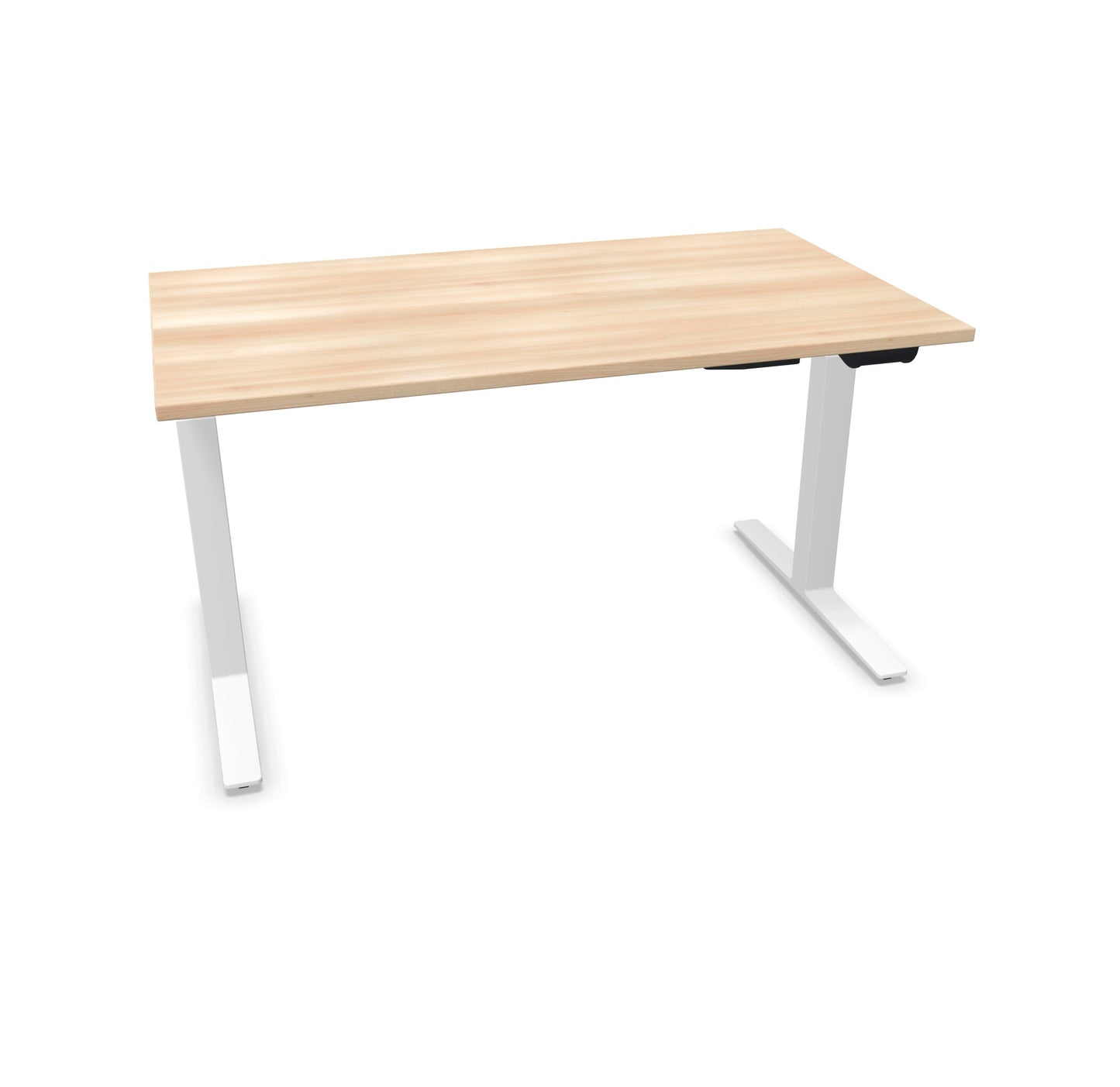TALO.YOU Sitz-Steh-Schreibtisch mit Gaslift 1400x800mm Tischplatte Akaziendekor - Gestell Weiss - 6039349