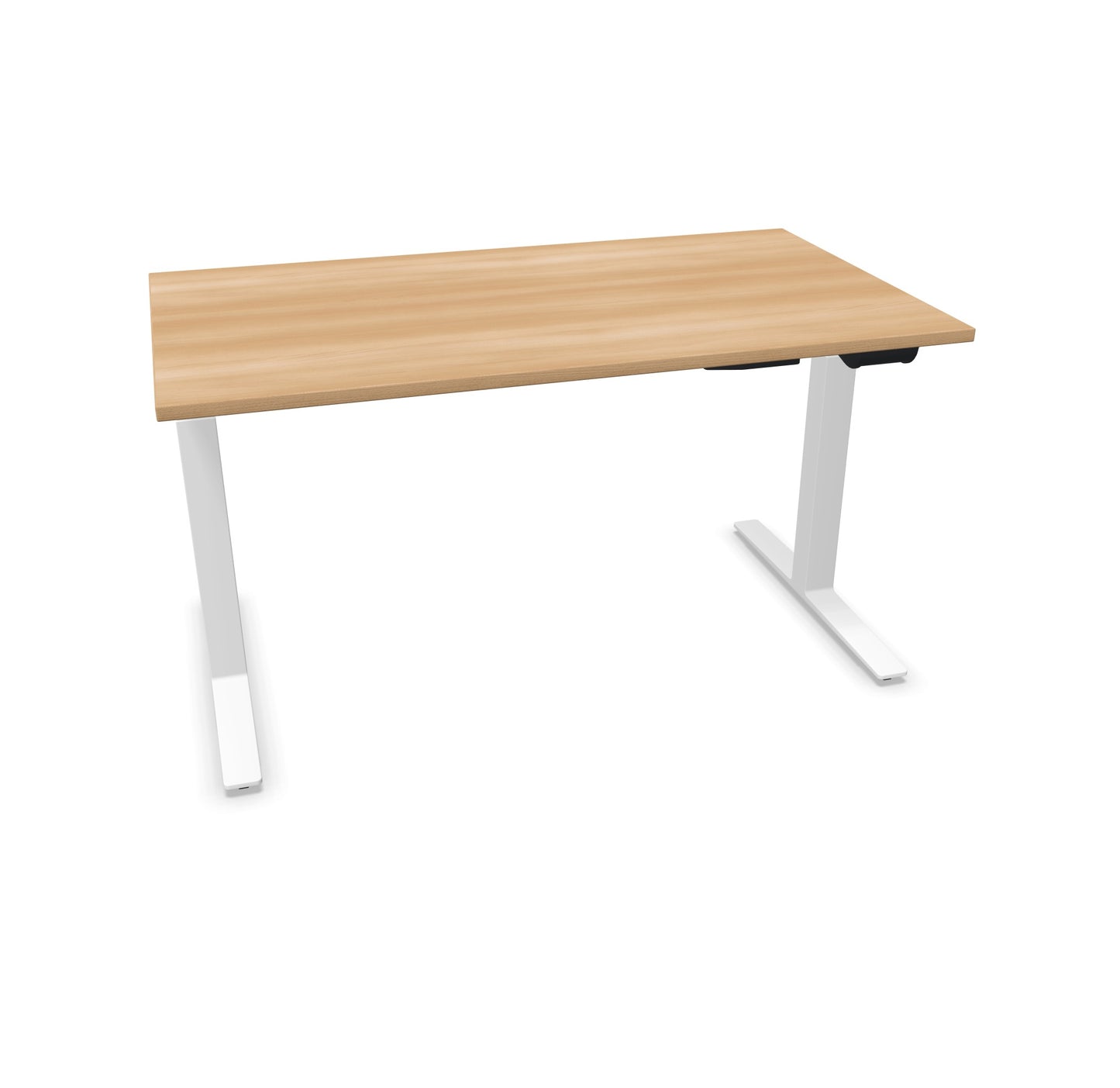 TALO.YOU Sitz-Steh-Schreibtisch mit Gaslift 1400x800mm Tischplatte Buchendekor - Gestell Weiss - 6039350