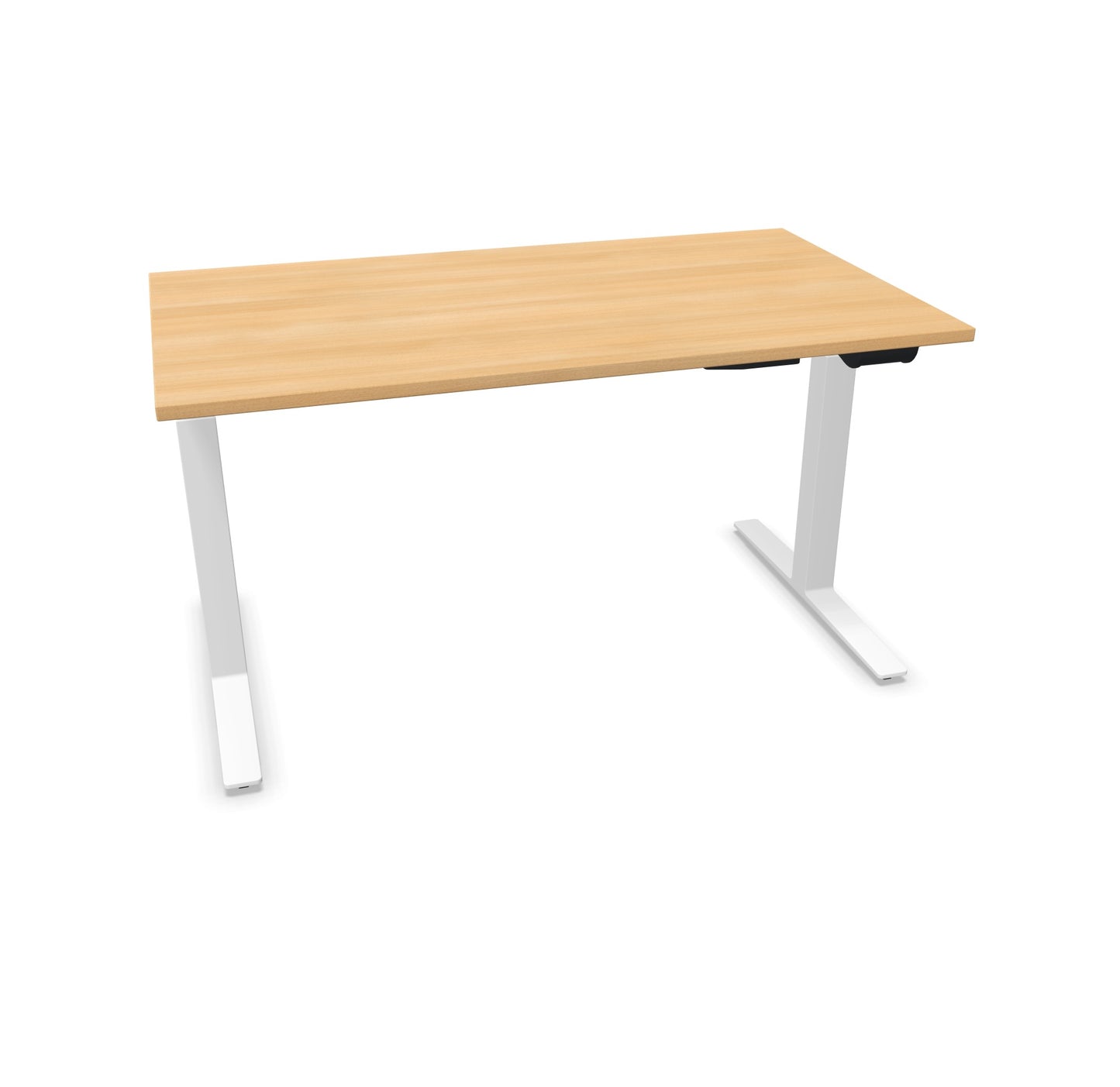 TALO.YOU Sitz-Steh-Schreibtisch mit Gaslift 1400x800mm Tischplatte Eichendekor - Gestell Weiss - 6039351