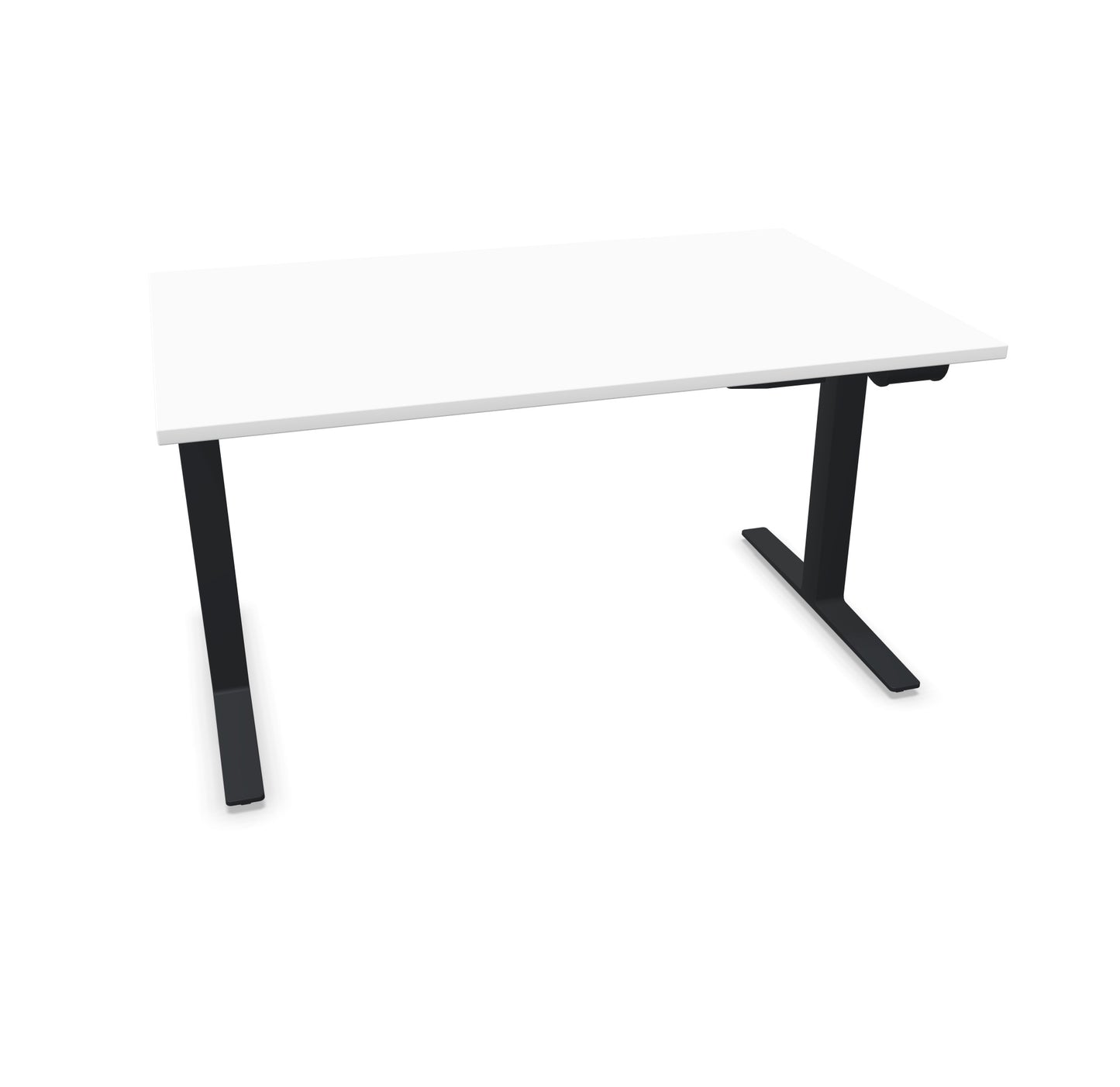 TALO.YOU Sitz-Steh-Schreibtisch mit Gaslift 1400x900mm Tischplatte Weiss - Gestell Schwarz - 6039352