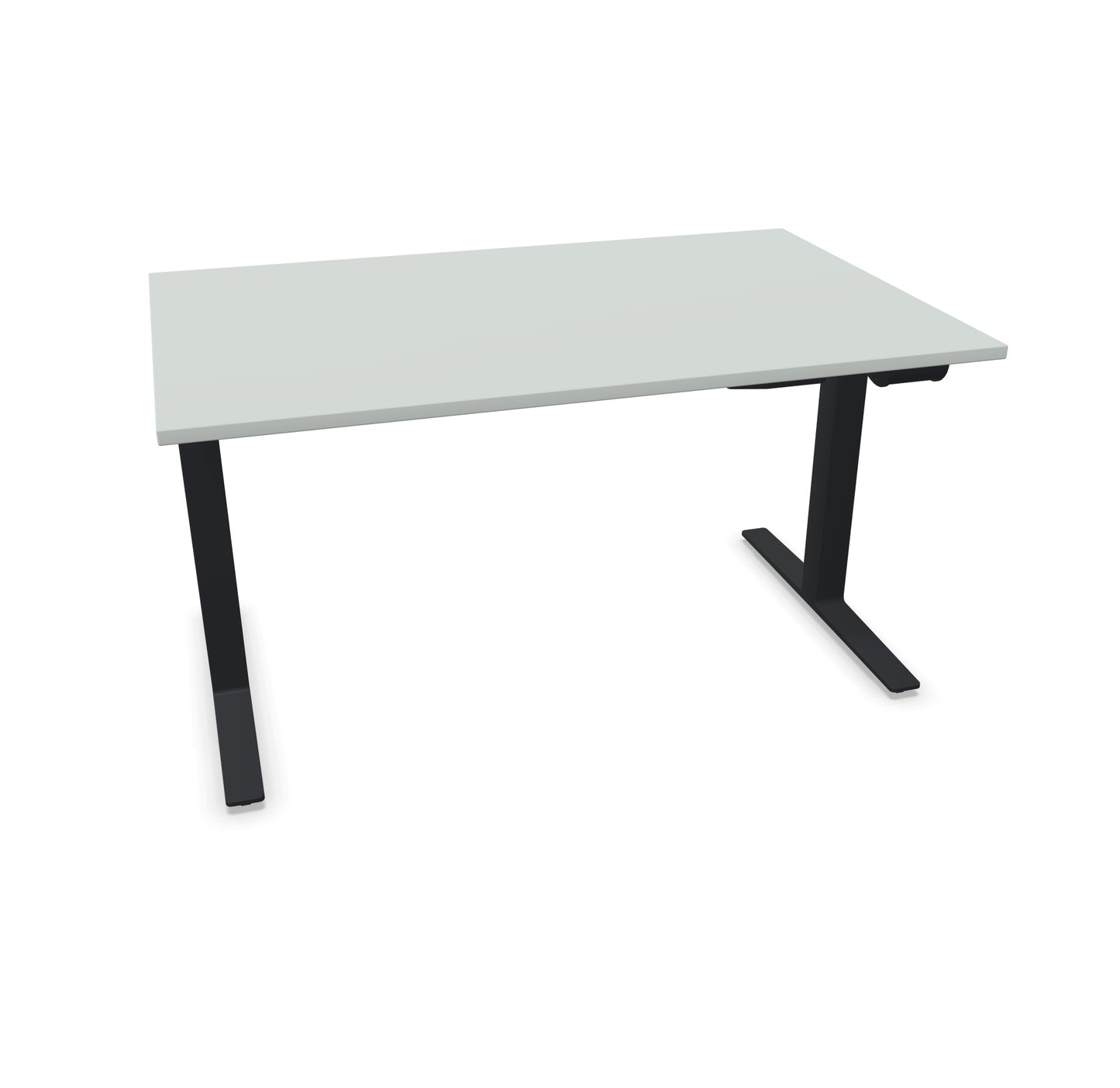 TALO.YOU Sitz-Steh-Schreibtisch mit Gaslift 1400x900mm Tischplatte Lichtgrau - Gestell Schwarz - 6039353