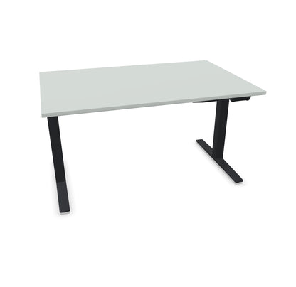TALO.YOU Sitz-Steh-Schreibtisch mit Gaslift 1400x900mm Tischplatte Lichtgrau - Gestell Schwarz - 6039353