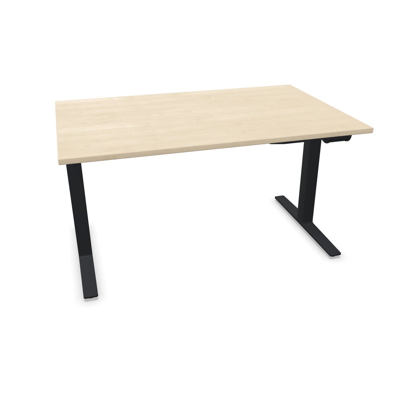 TALO.YOU Sitz-Steh-Schreibtisch mit Gaslift 1400x900mm Tischplatte Ahorndekor - Gestell Schwarz - 6039354