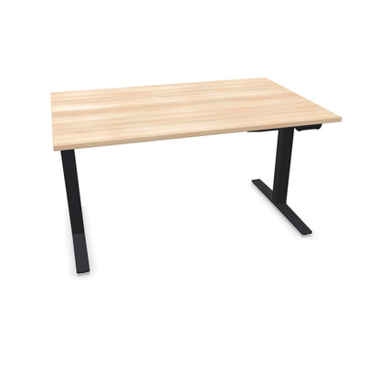 TALO.YOU Sitz-Steh-Schreibtisch mit Gaslift 1400x900mm Tischplatte Akaziendekor - Gestell Schwarz - 6039355