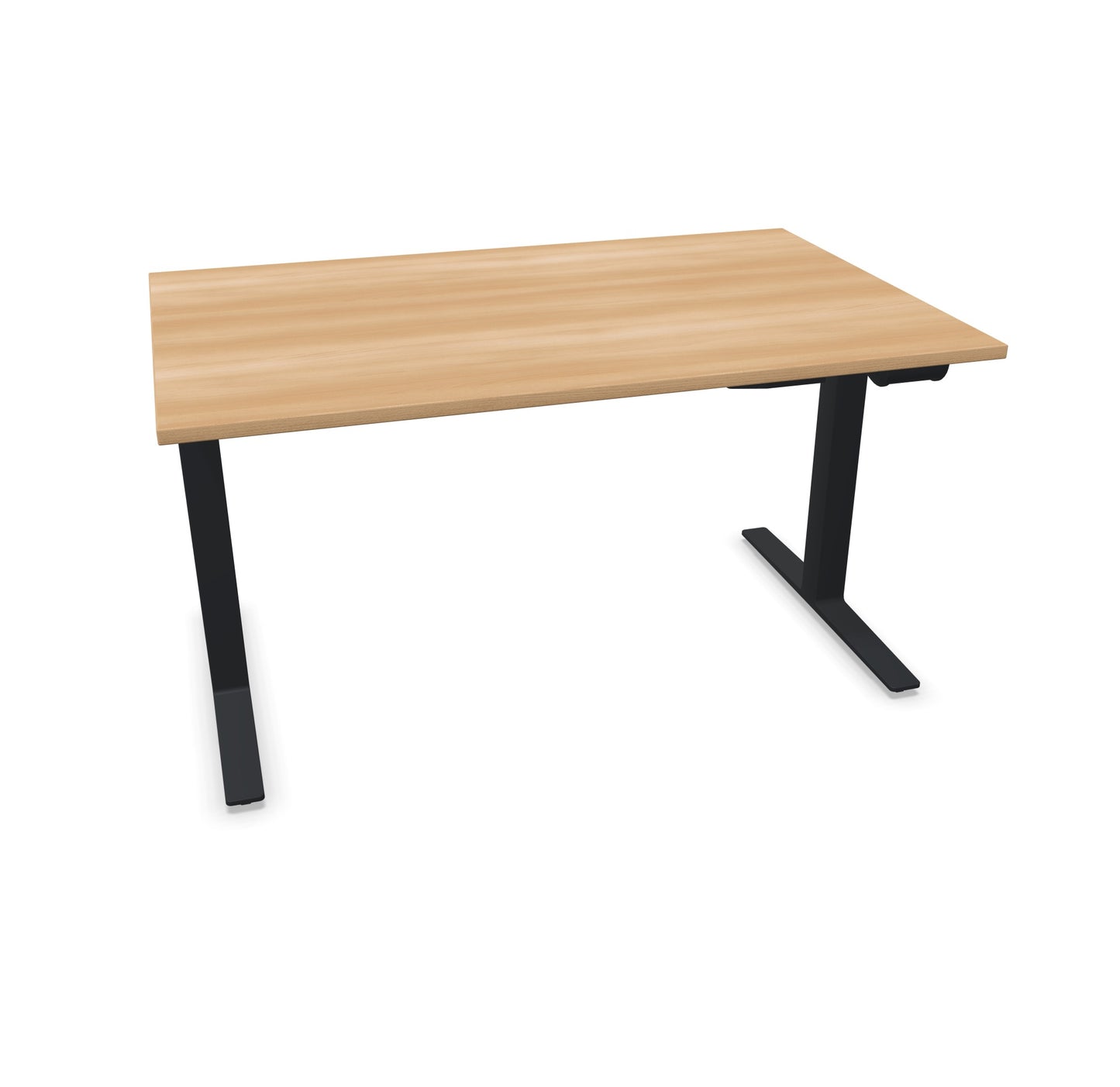 TALO.YOU Sitz-Steh-Schreibtisch mit Gaslift 1400x900mm Tischplatte Buchendekor - Gestell Schwarz - 6039356