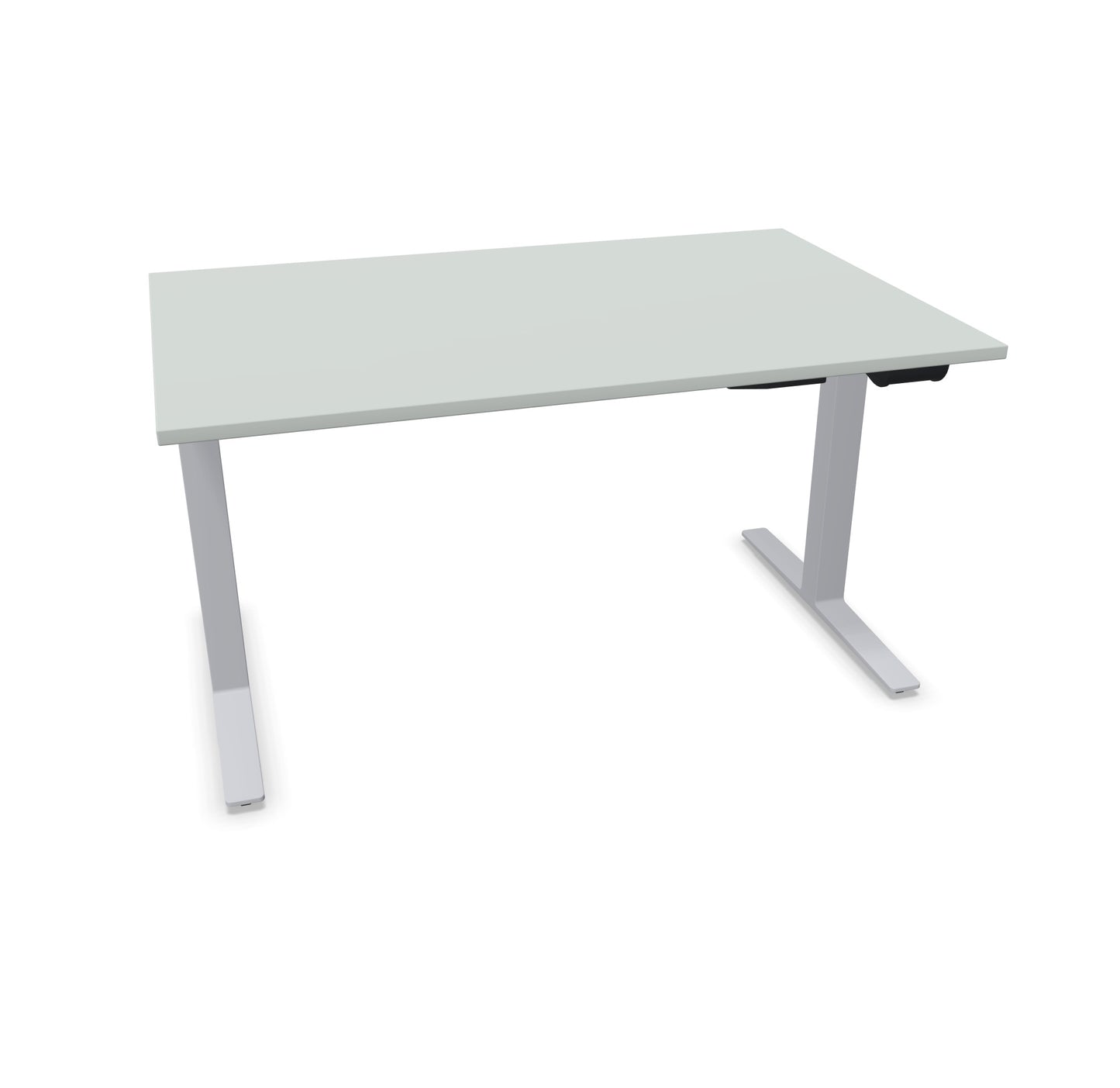 TALO.YOU Sitz-Steh-Schreibtisch mit Gaslift 1400x900mm Tischplatte Lichtgrau - Gestell Silbergrau - 6039359