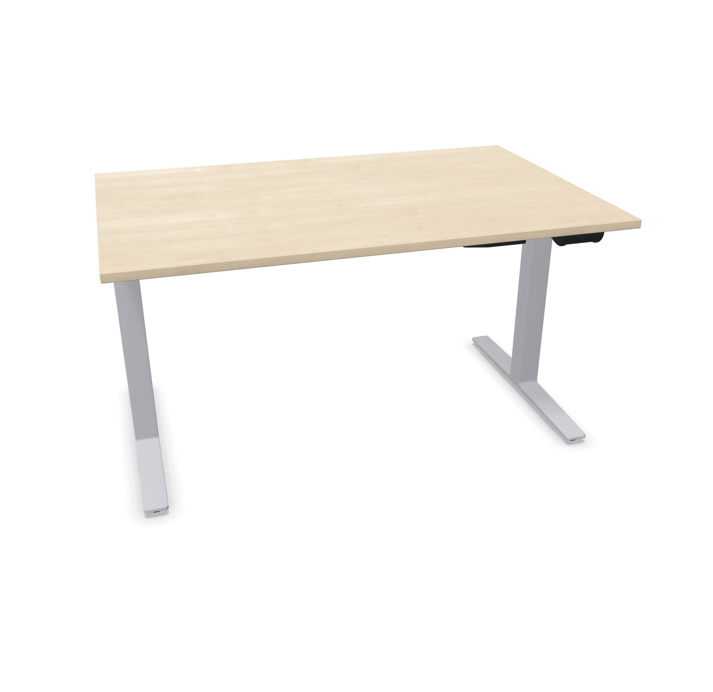TALO.YOU Sitz-Steh-Schreibtisch mit Gaslift 1400x900mm Tischplatte Ahorndekor - Gestell Silbergrau - 6039360