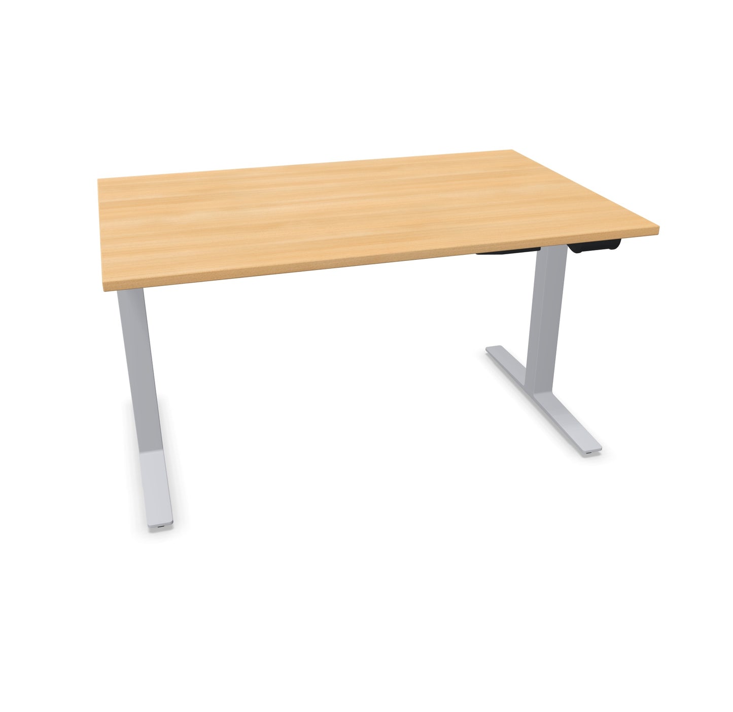 TALO.YOU Sitz-Steh-Schreibtisch mit Gaslift 1400x900mm Tischplatte Eichendekor - Gestell Silbergrau - 6039363