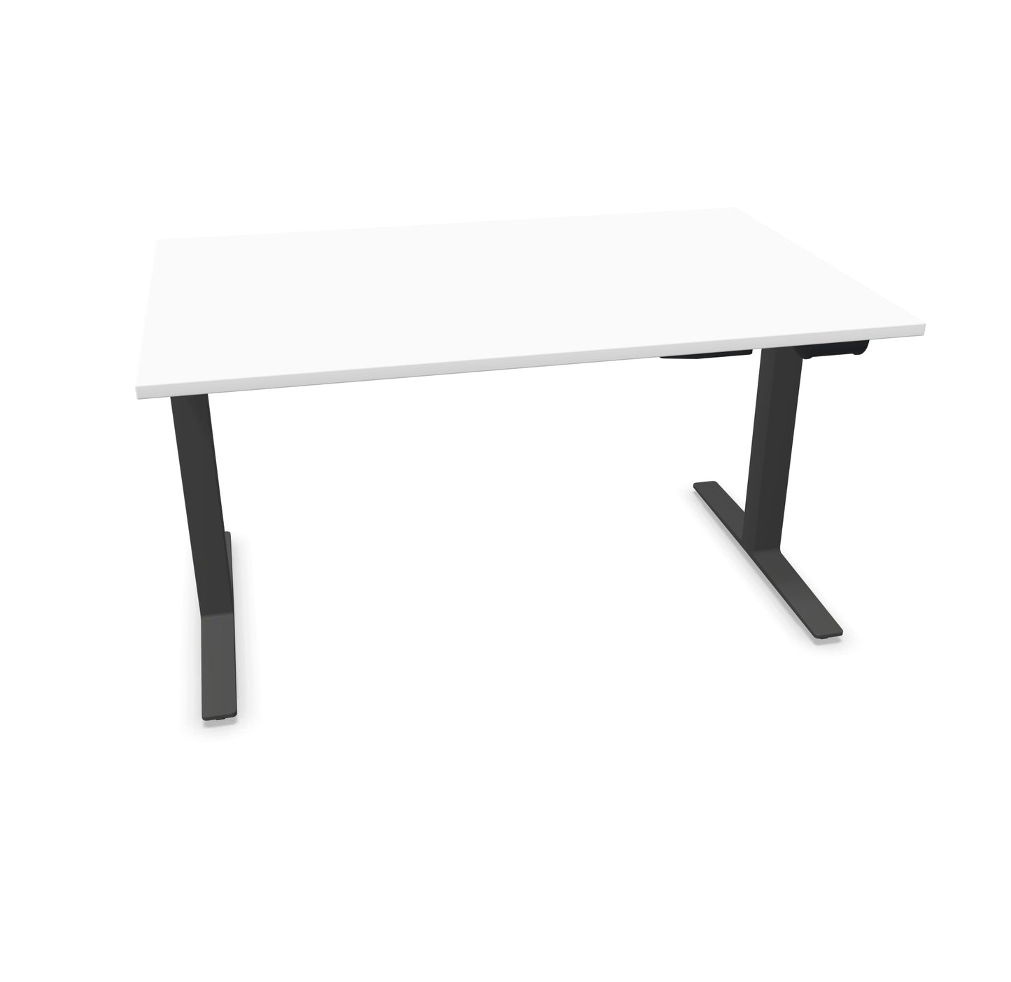 TALO.YOU Sitz-Steh-Schreibtisch mit Gaslift 1400x900mm Tischplatte Weiss - Gestell Anthrazit - 6039364