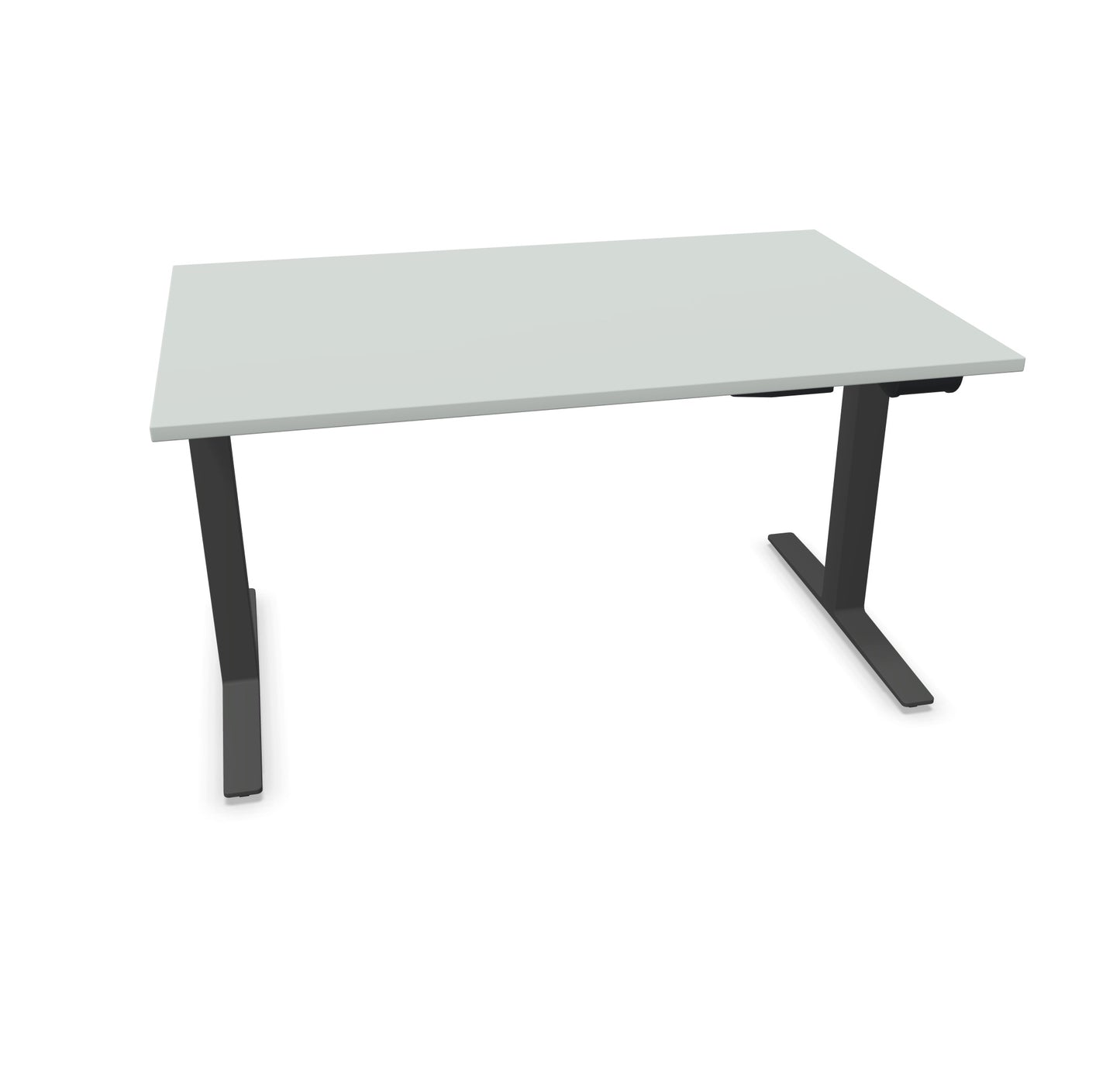 TALO.YOU Sitz-Steh-Schreibtisch mit Gaslift 1400x900mm Tischplatte Lichtgrau - Gestell Anthrazit - 6039365