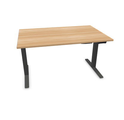 TALO.YOU Sitz-Steh-Schreibtisch mit Gaslift 1400x900mm Tischplatte Buchendekor - Gestell Anthrazit - 6039368