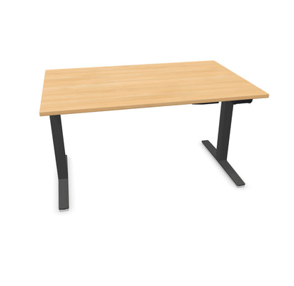 TALO.YOU Sitz-Steh-Schreibtisch mit Gaslift 1400x900mm Tischplatte Eichendekor - Gestell Anthrazit - 6039369