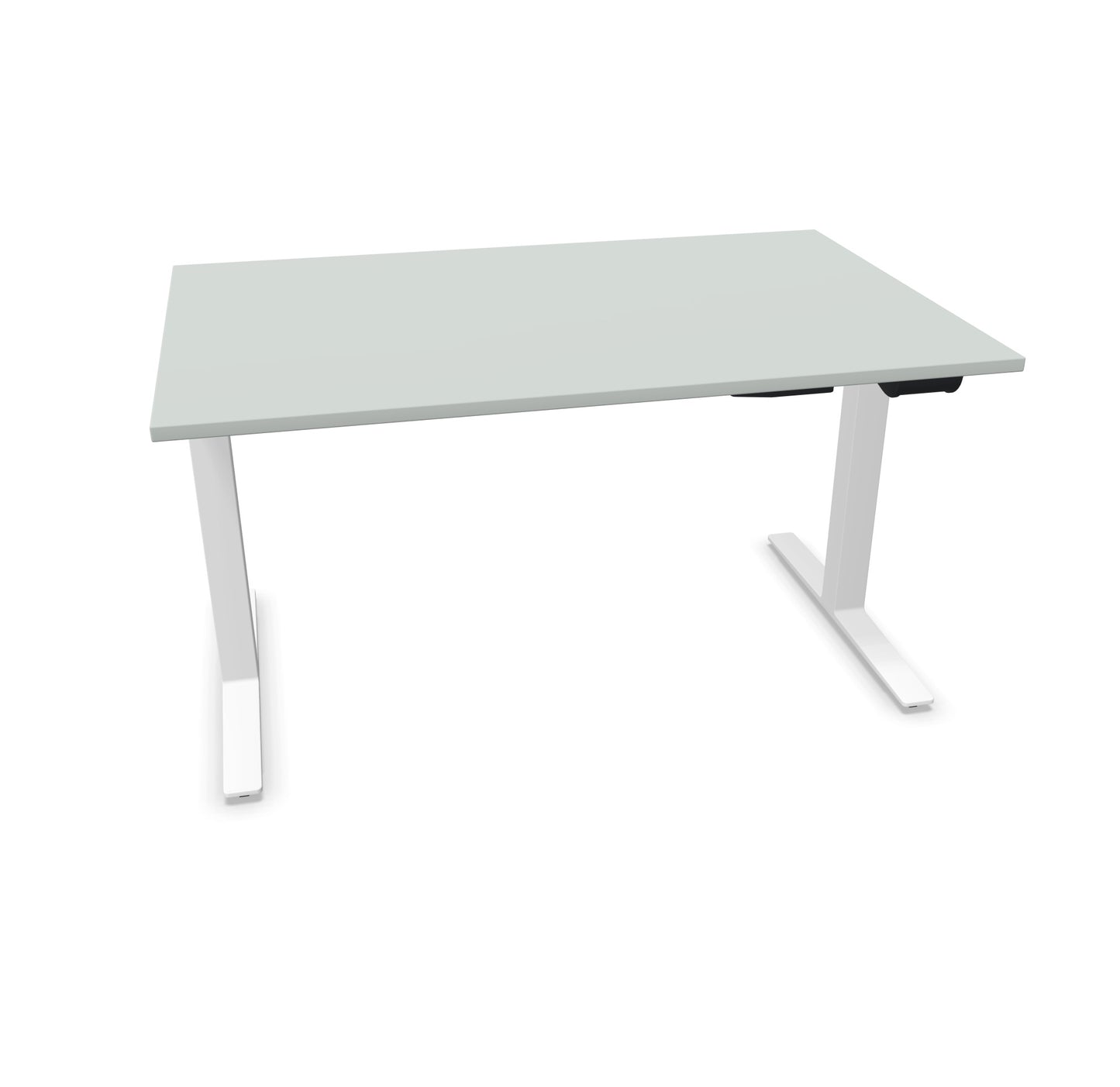TALO.YOU Sitz-Steh-Schreibtisch mit Gaslift 1400x900mm Tischplatte Lichtgrau - Gestell Weiss - 6039371